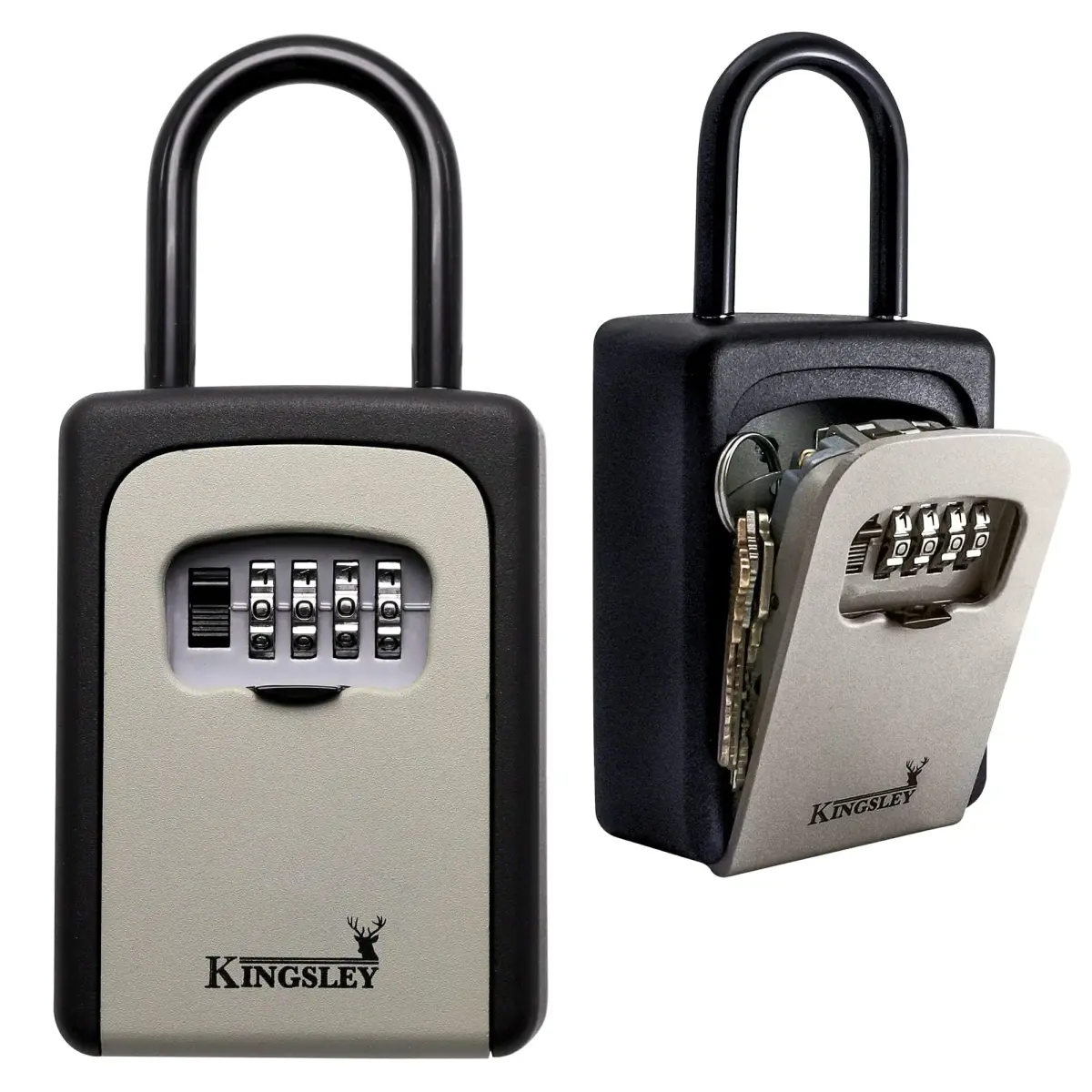 Kingsley Extra Large Capacity Key Storage Box QCH-812 | 156g (5.5oz) Metal & Steel, 10,000 Combinations, Wall Mounted or Hanging - main product image