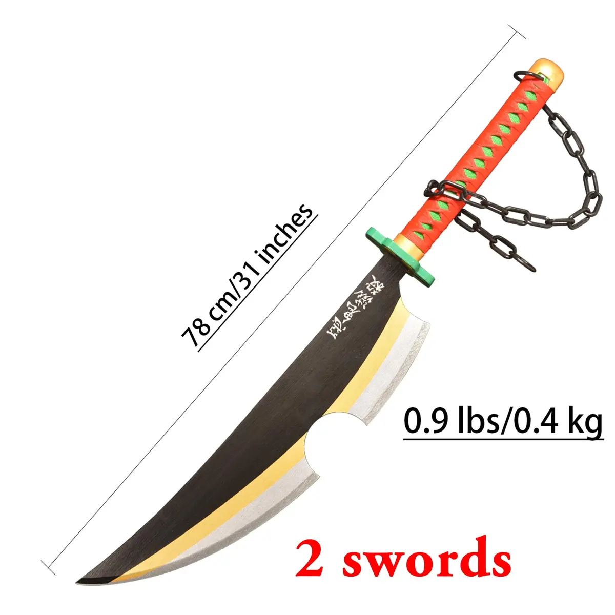 SV Anime Sword Cosplay Uzui Tengen Sword 30.9 inches | Collectible Display Prop - view 2