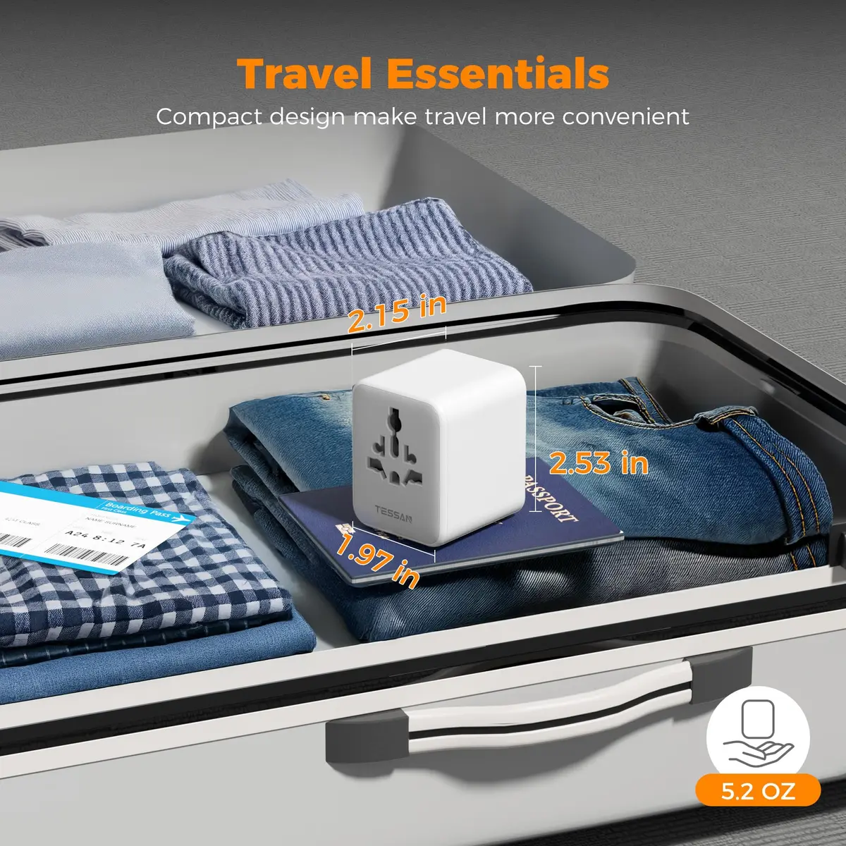 TESSAN Universal Travel Adapter, International Power Adapter | 2 USB A + 2 USB C, 150+ Countries, Compact & Lightweight - view 8
