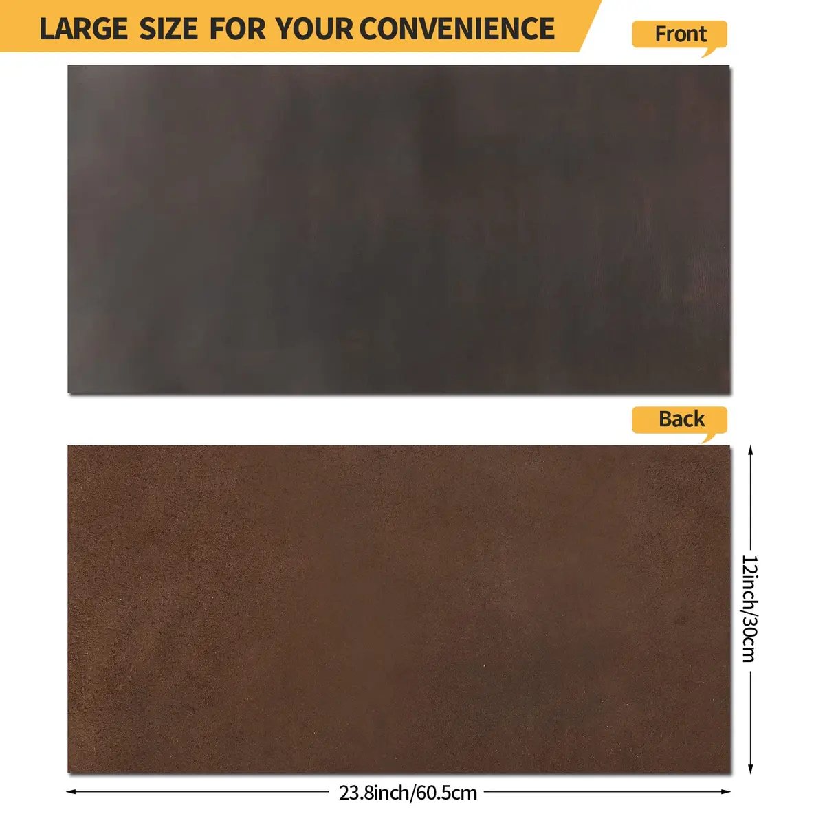 RingSun 12''X24'' Full Grain Leather Sheets for Crafts (2mm) | Genuine Leather for Tooling & Sewing - view 3