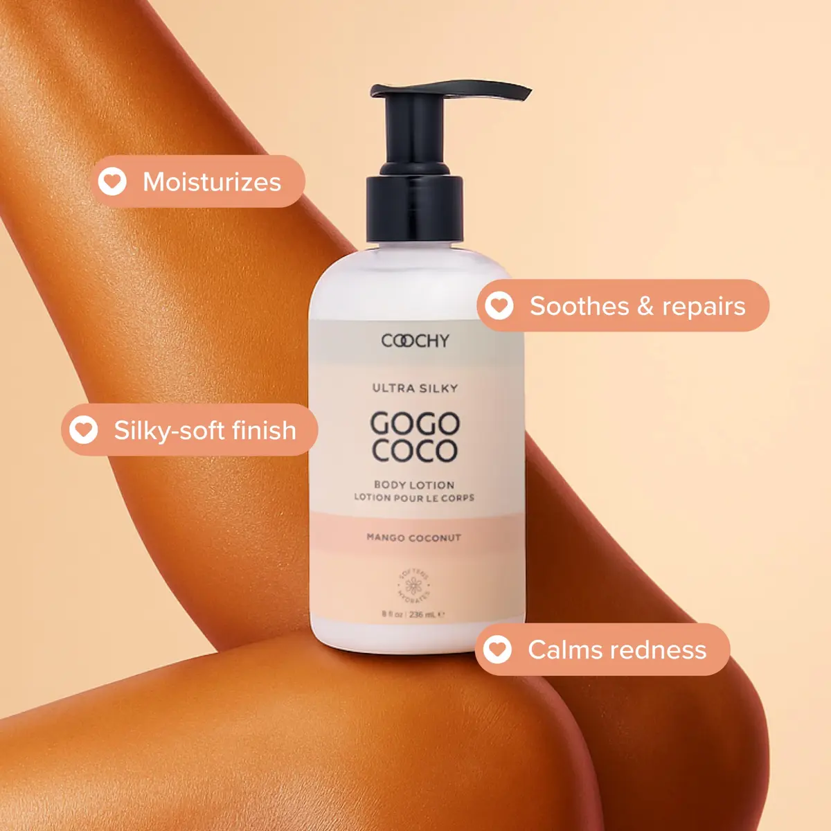 Coochy Ultra Silky Body Lotion | Post Shaving Cream | Skin Care After Shave Moisturizer | Prevents Bumps, Ingrowns, Razor Burn | Mango Coconut, 8 oz - view 4