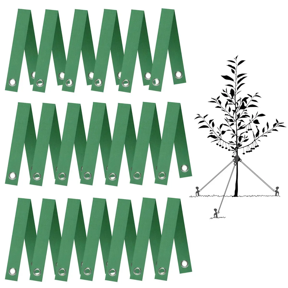 FCENDS Green 20 PCS Tree Support Straps | 39.6 cm (15.8 In) Nylon Webbing for Saplings & Hurricane Protection - main product image