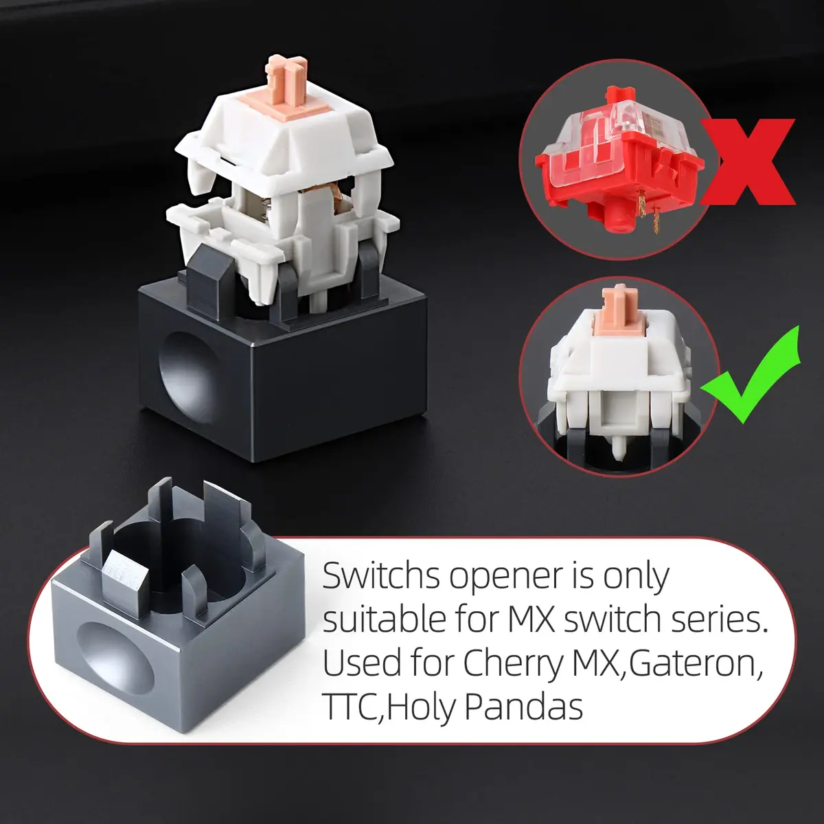 YIMAGUJRX Keyboard Lube Kit with Switch Opener, Tweezers, Keycap & Switch Pullers, Lubrication Brush for Custom Keyboard (6 Pcs) - view 3