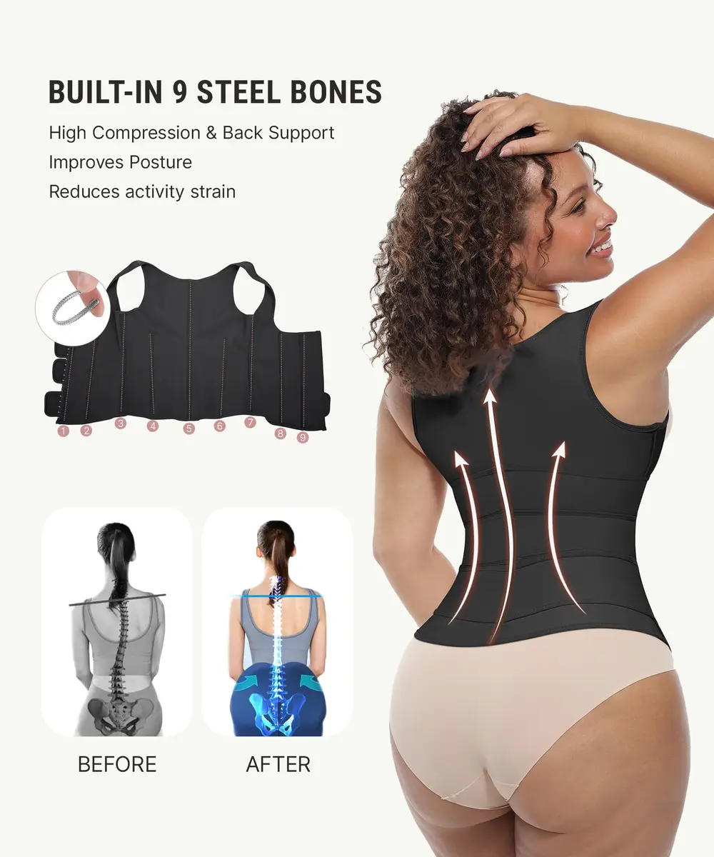 FeelinGirl Waist Trainer for Women Latex Cincher Corset Vest | Slimming & Shaping Support - view 3