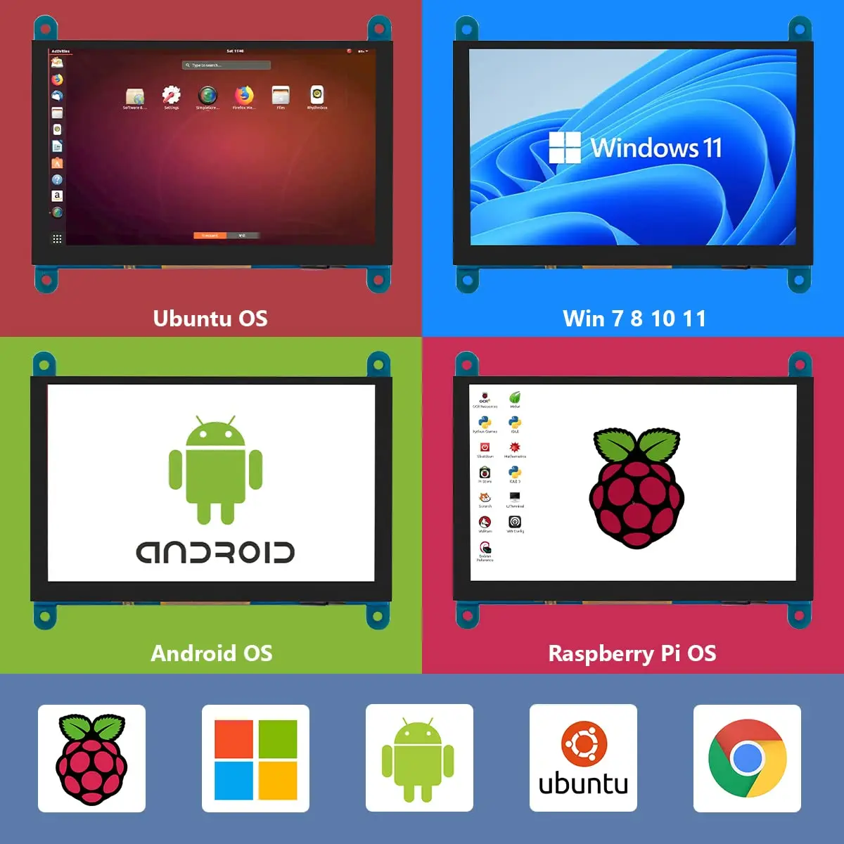 Hosyond 5 Inch IPS LCD Touch Screen Monitor 800x480 | Plug-and-Play Sub-Display - view 6