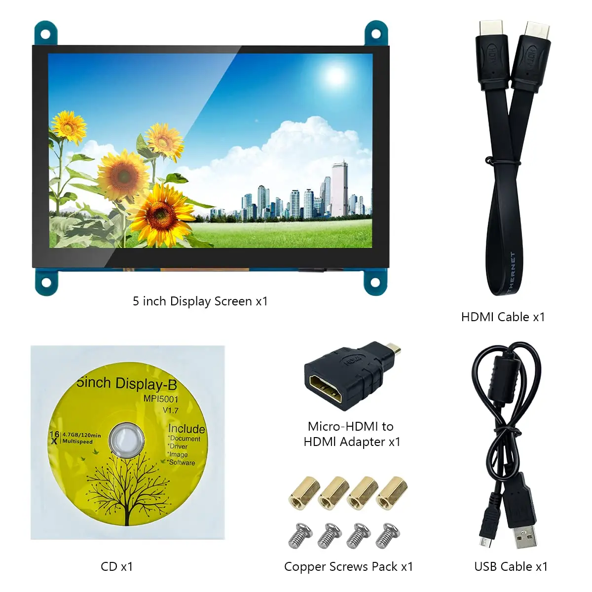 Hosyond 5 Inch IPS LCD Touch Screen Monitor 800x480 | Plug-and-Play Sub-Display - view 7