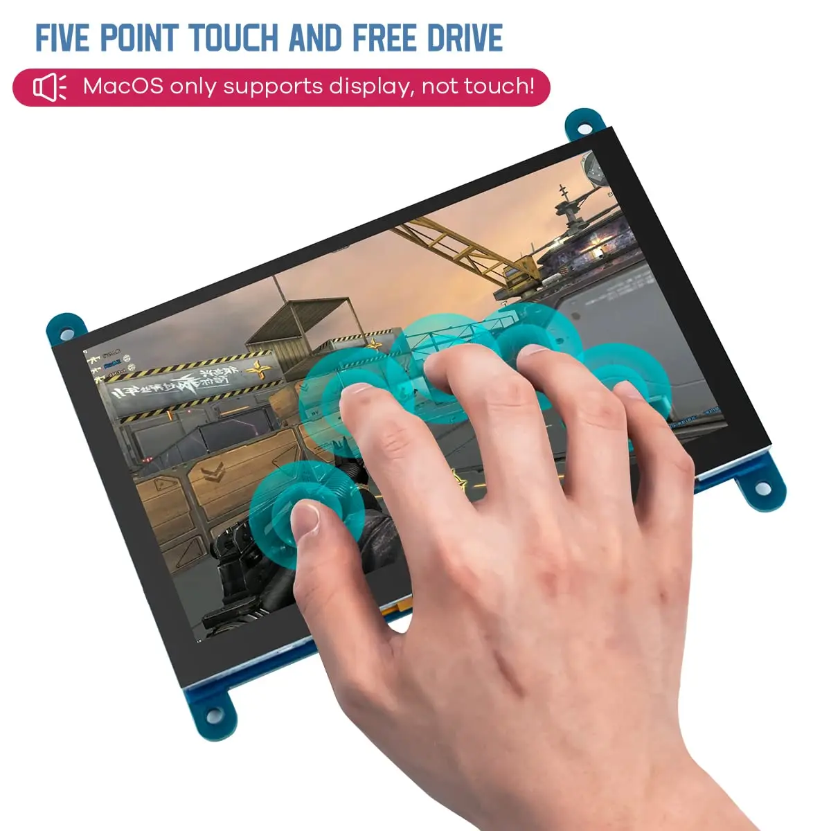 Hosyond 5 Inch IPS LCD Touch Screen Monitor 800x480 | Plug-and-Play Sub-Display - view 3