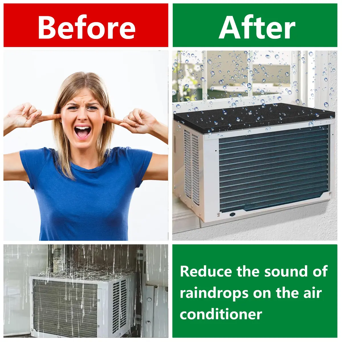 LFUTARI Magnetic Window Air Conditioner Drip Cushion 59cm x 43cm (23.6"x16.9") | Reduces AC Drip Noise - view 5
