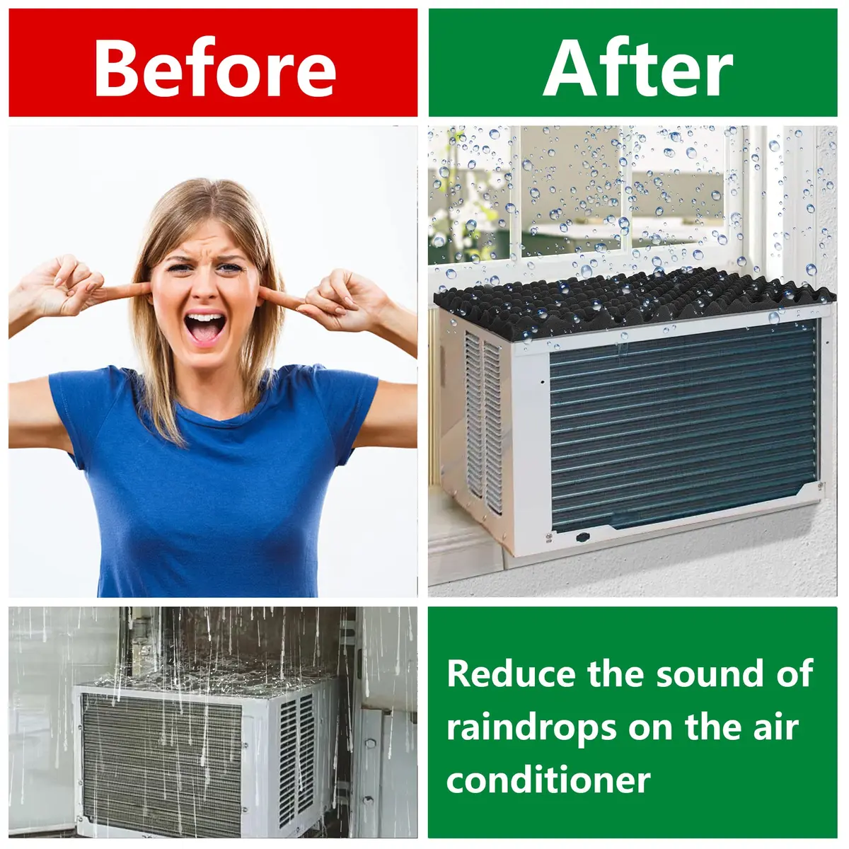 LFUTARI Magnetic Air Conditioner Drip Cushion, 23.6"x16.9" Window AC Rain Cover | Stops Water Dripping Indoors - view 5
