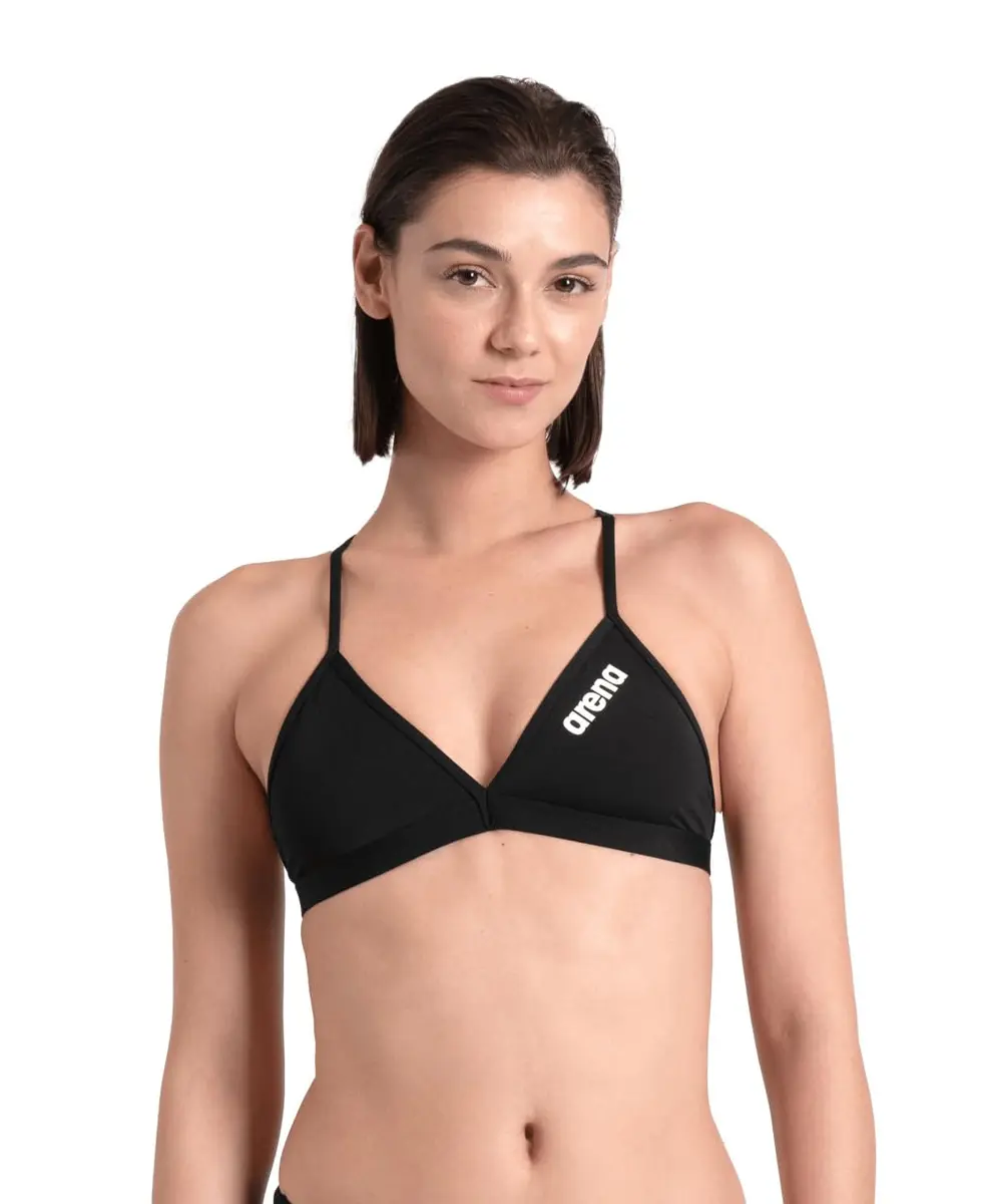 ARENA Women’s Team Solid Swim Top Tie Back Athletic Bikini Top US Size 36 | Chlorine-Resistant, UPF 50+ - main product image