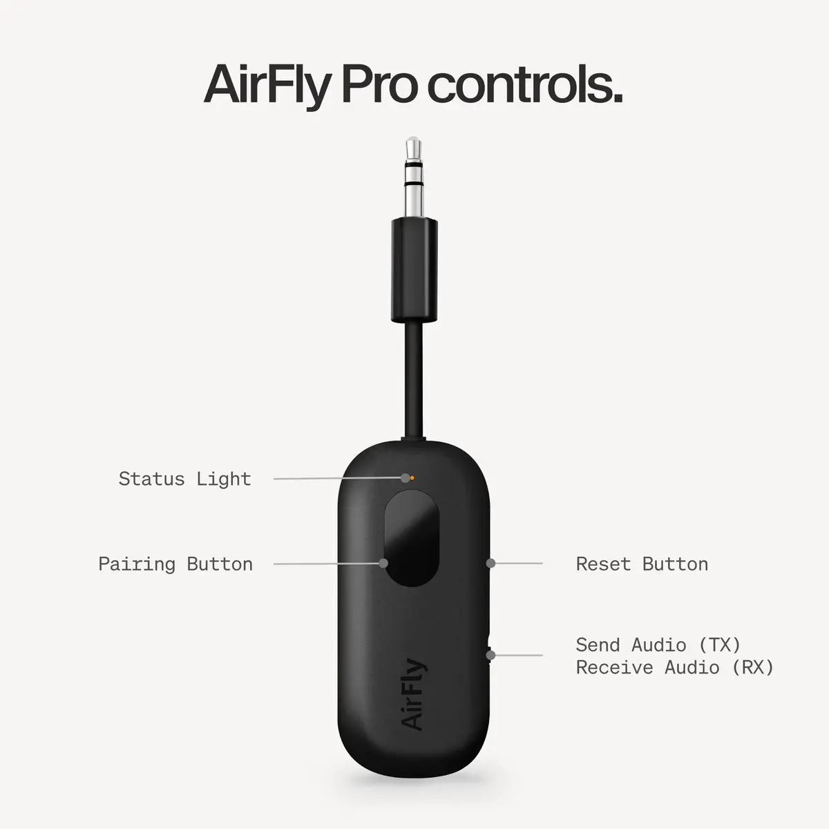 Twelve South AirFly Pro Bluetooth Wireless Audio Transmitter Black | Long-Range, 25+ Hr Battery, Industry-Leading Bluetooth (70-120c) - view 8