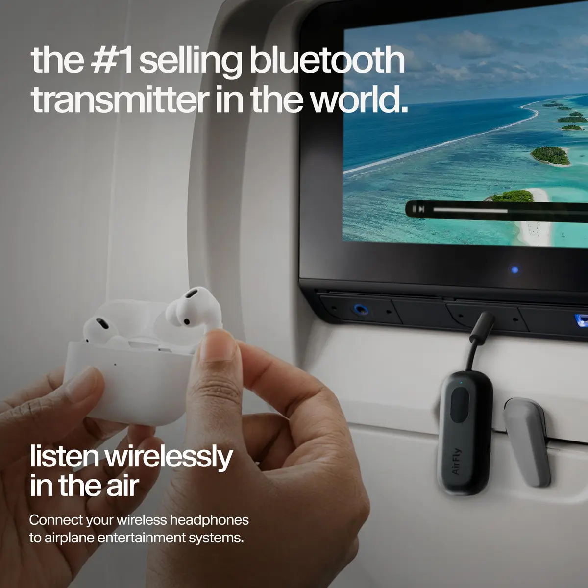 Twelve South AirFly Pro Bluetooth Wireless Audio Transmitter Black | Long-Range, 25+ Hr Battery, Industry-Leading Bluetooth (70-120c) - view 3