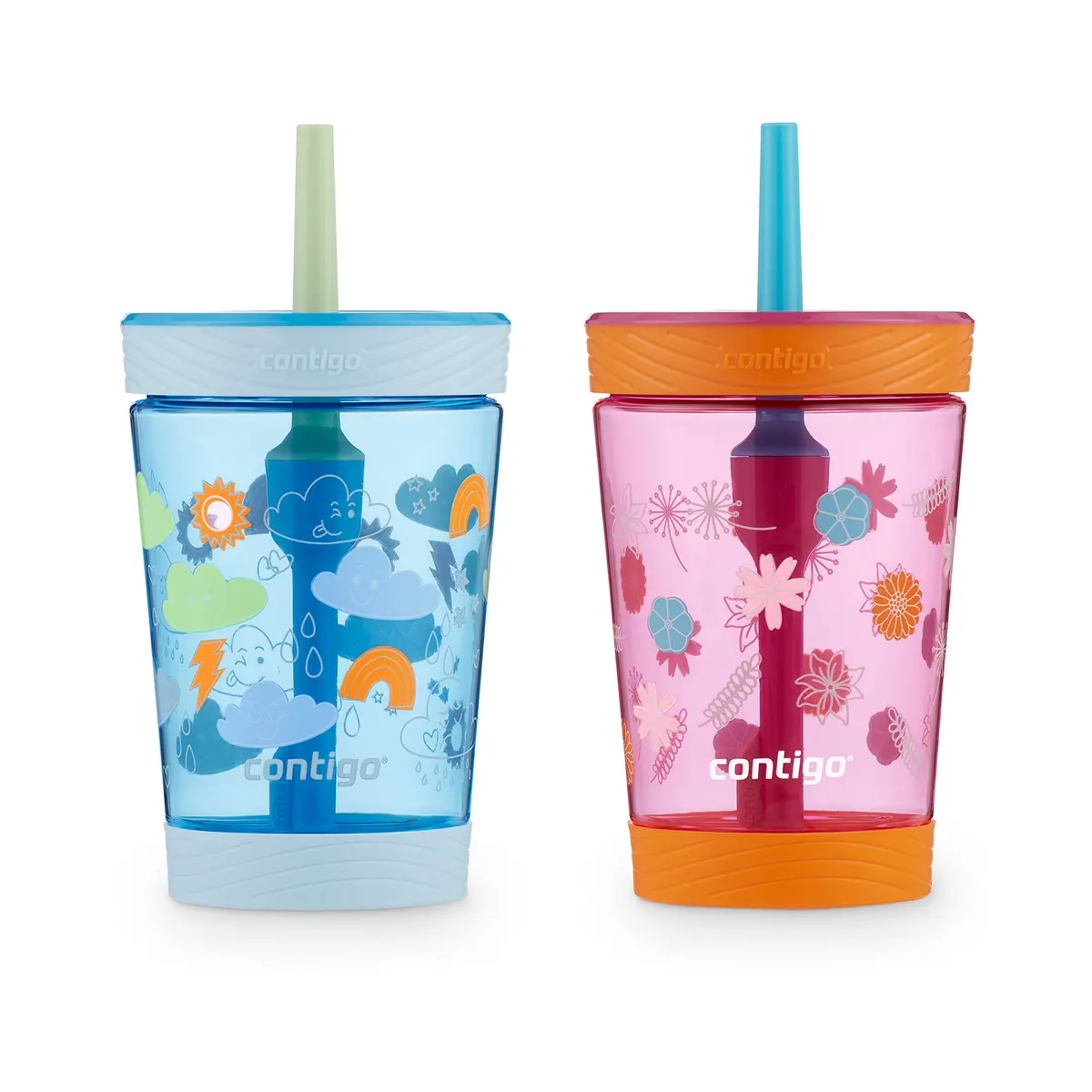 Contigo Kids Spill-Proof Tumbler with Straw 14oz | No Spill Valve, BPA-Free, Dishwasher Safe, 2-Pack - main product image