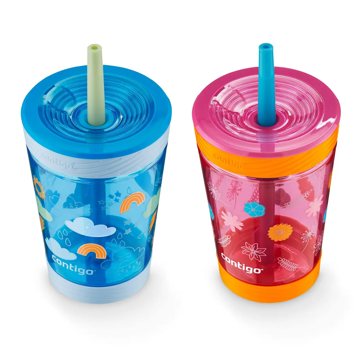 Contigo Kids Spill-Proof Tumbler with Straw 14oz | No Spill Valve, BPA-Free, Dishwasher Safe, 2-Pack - view 2