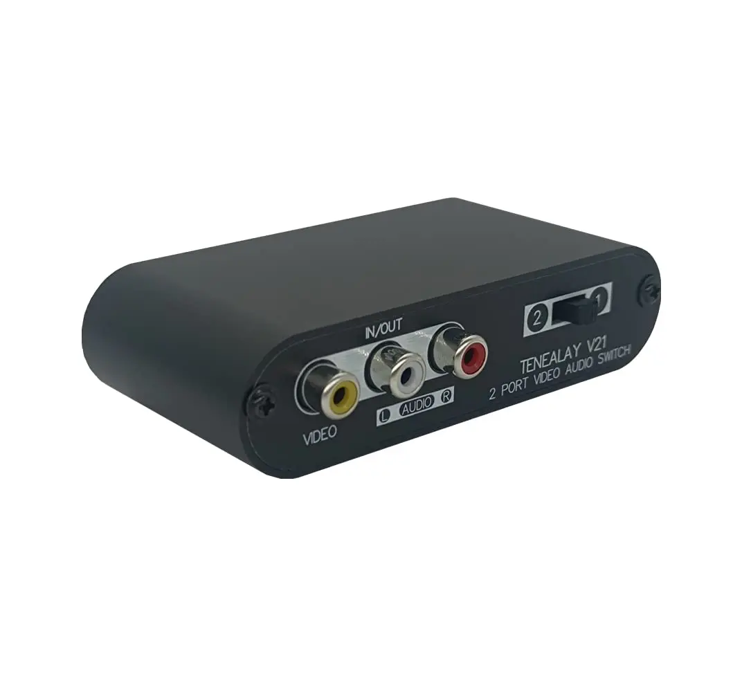 TENEALAY 2-Way AV Switch RCA Switcher 2 in 1 Out | Composite Video & Stereo Audio Selector Box - view 3