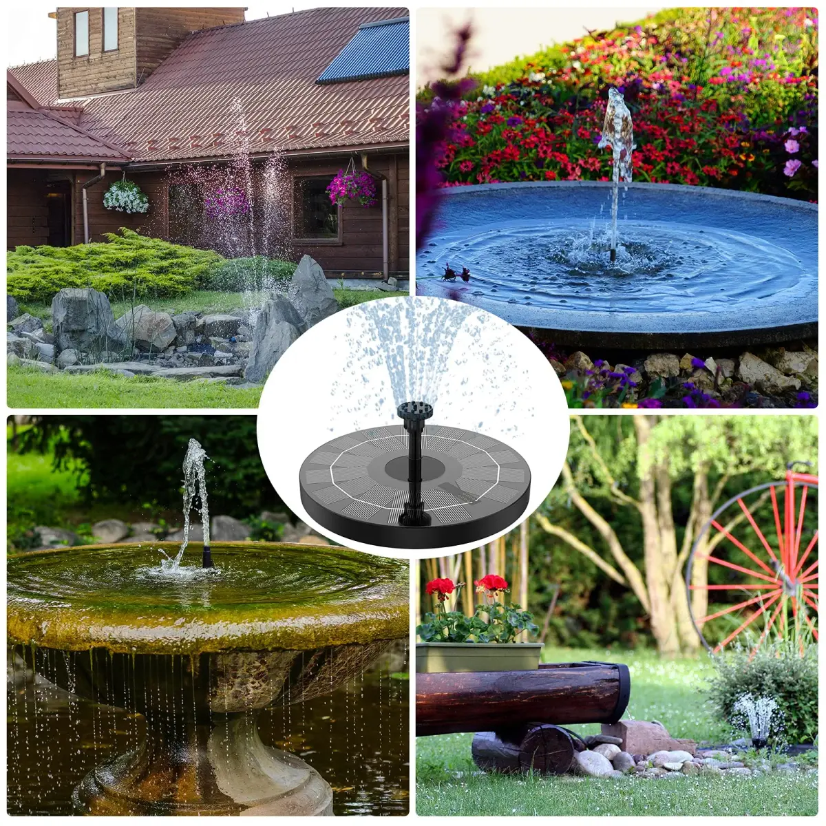 AISITIN 2.5W Solar Fountain for Bird Bath with 6 Nozzles, 2 Pack | 28" Max Water Height - view 8