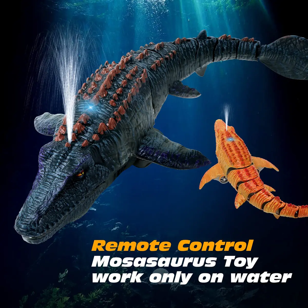 fromeasy RC Dinosaur Toys for Kids 3-7 | Mosasaurus Diving RC Boat with Light & Spray Water - view 6