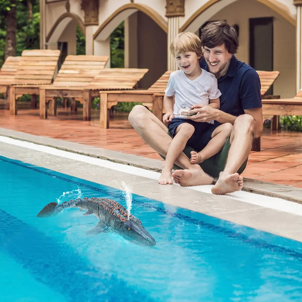 fromeasy RC Dinosaur Toys for Kids 3-7 | Mosasaurus Diving RC Boat with Light & Spray Water - view 9