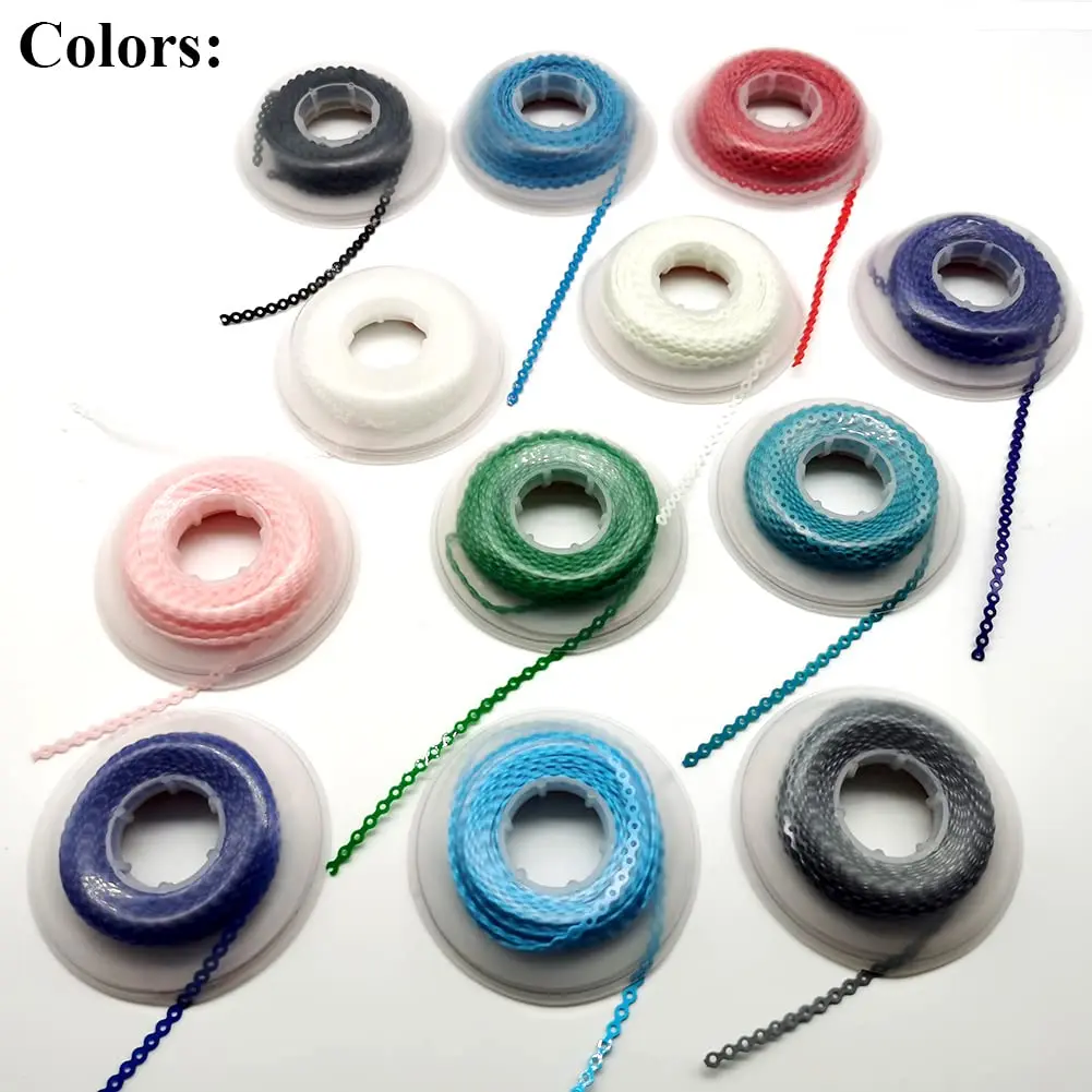 SNAWOP Dental Orthodontic Power Chain Long | Elastic Rubber Bands for Braces (15ft, Purple) - view 6