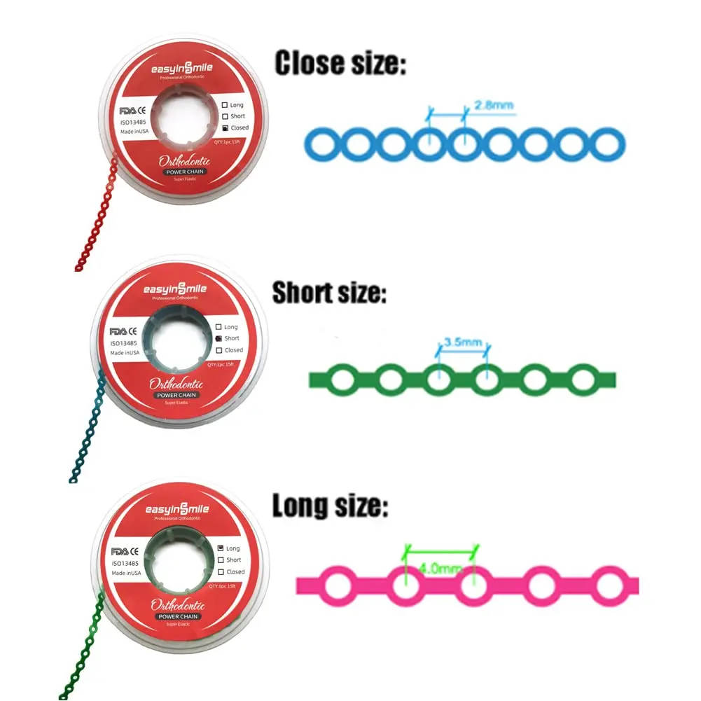 SNAWOP Dental Orthodontic Power Chain Long | Elastic Rubber Bands for Braces (15ft, Purple) - view 8