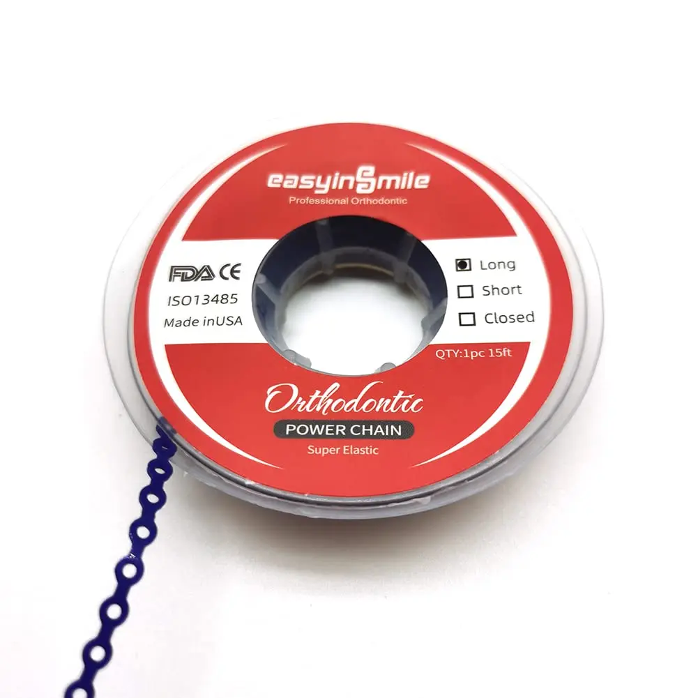 SNAWOP Dental Orthodontic Power Chain Long | Elastic Rubber Bands for Braces (15ft, Purple) - view 4