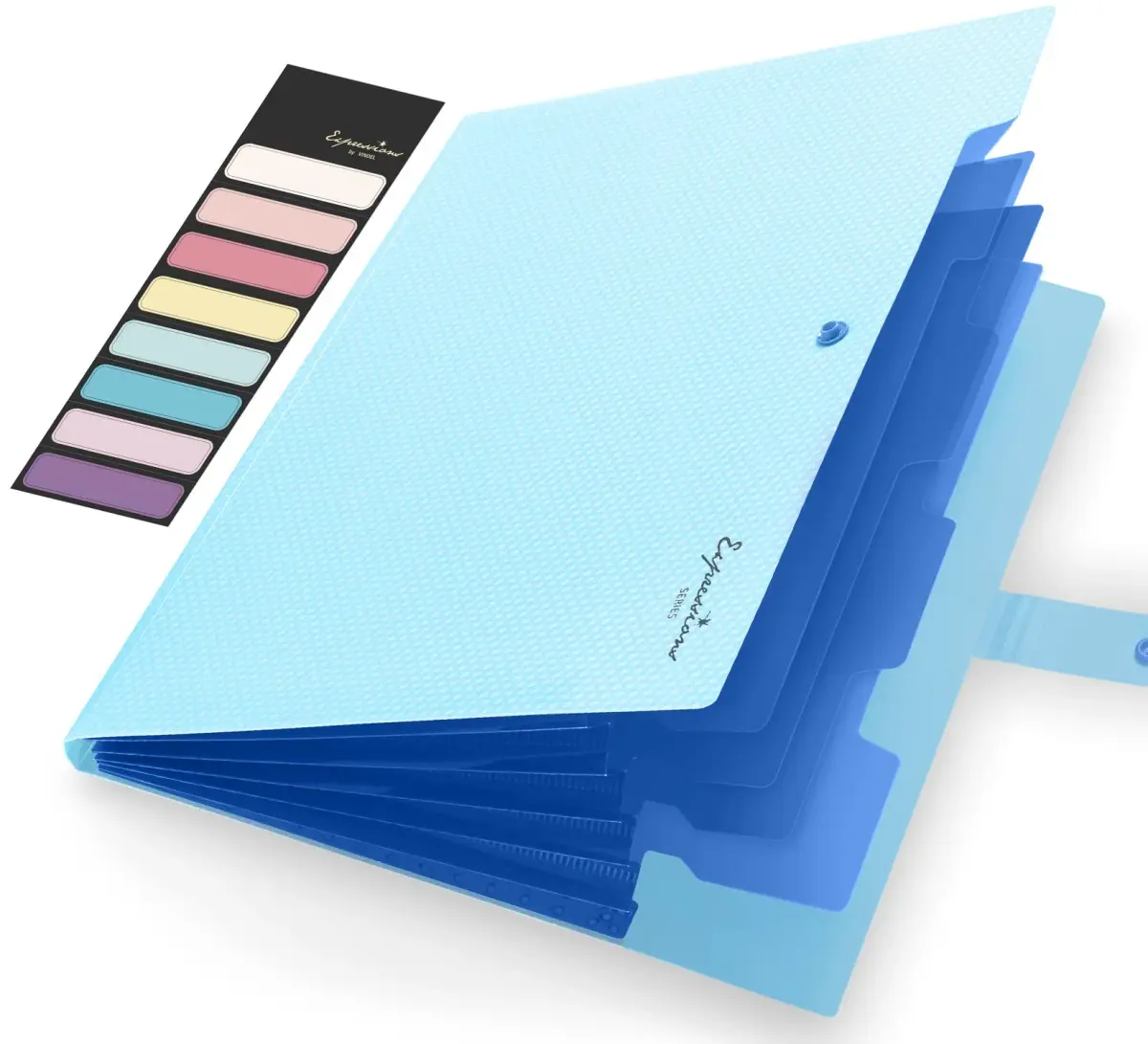 Sooez Accordion File Organizer Sky Blue 5 Pocket 32.9 cm (13 in) | Durable Polypropylene for A4/Letter Size Documents - main product image