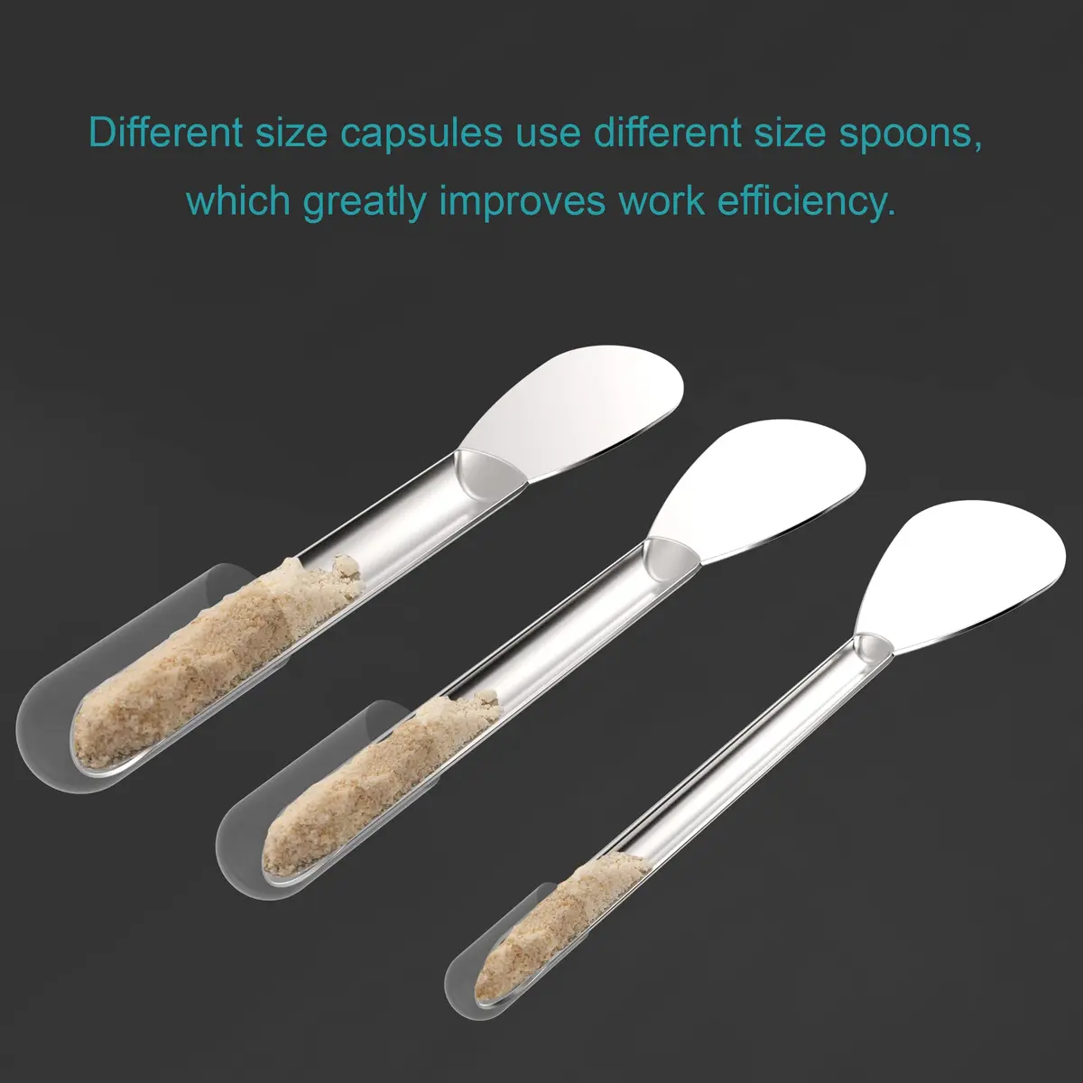 Foosi Capsule Filling Machine Spoons for All Sizes #000-5 | Micro Lab Powder Filler Tool - view 5