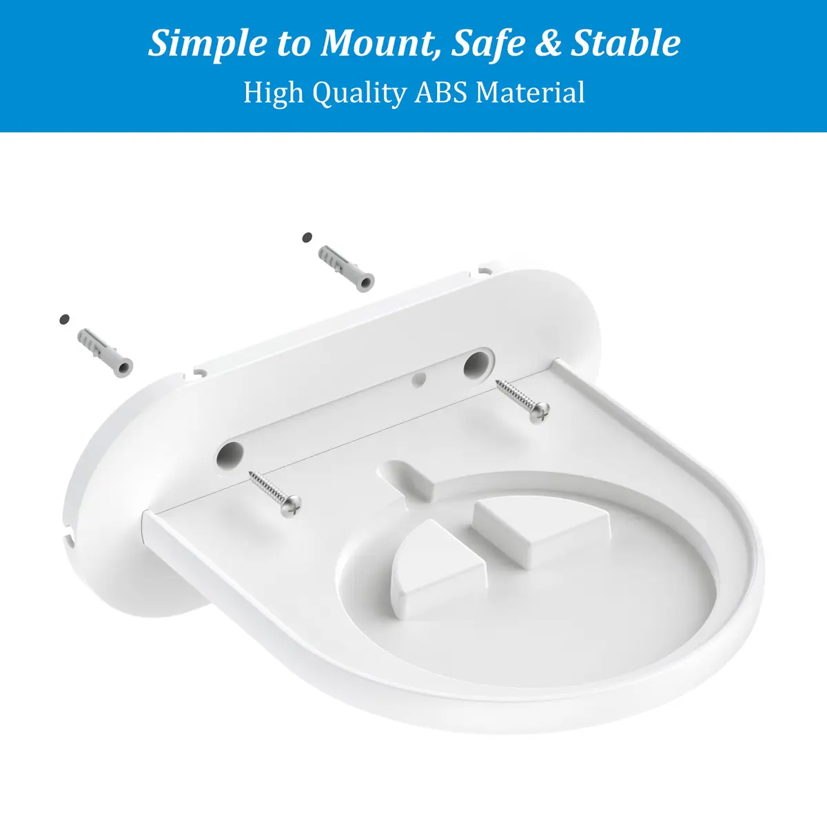 PlusAcc White Echo Show 10 3rd Gen Wall Mount Stand | Space Saving Alexa Accessories Bracket Shelf Holder (17.4cm x 21.9cm x 4.1cm) - view 7