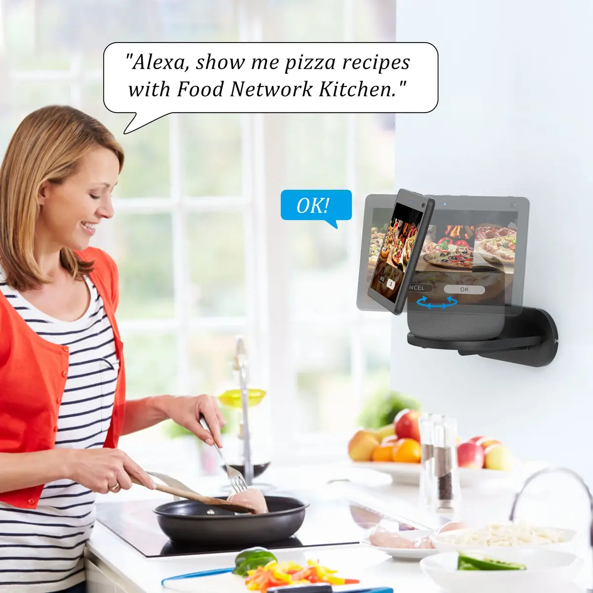 PlusAcc Echo Show 10 3rd Gen Wall Mount Stand Black | Space-Saving Alexa Accessories Bracket Shelf - view 2