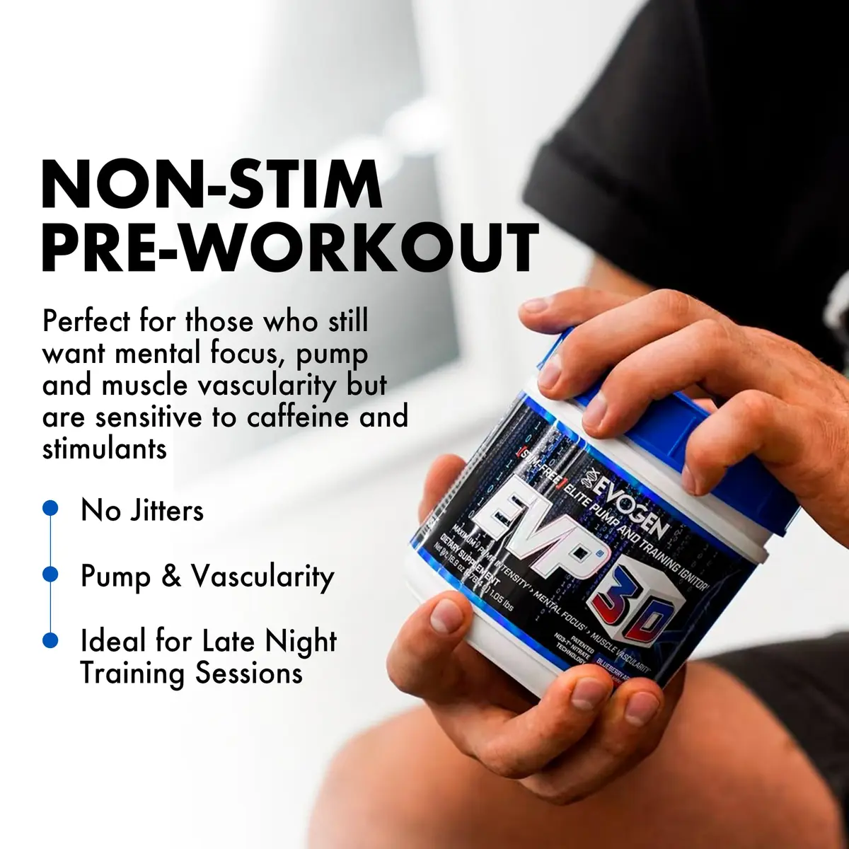 Evogen EVP 3D Stim-Free Pre-Workout Powder | Blueberry Apple | 40 Servings - view 3