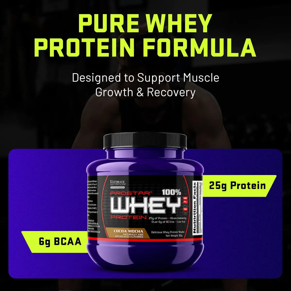 Ultimate Nutrition Prostar Whey Protein Isolate Sample, Cocoa Mocha | 25g Whey Protein, Low Carb & Gluten-Free, 1 Pound - view 3