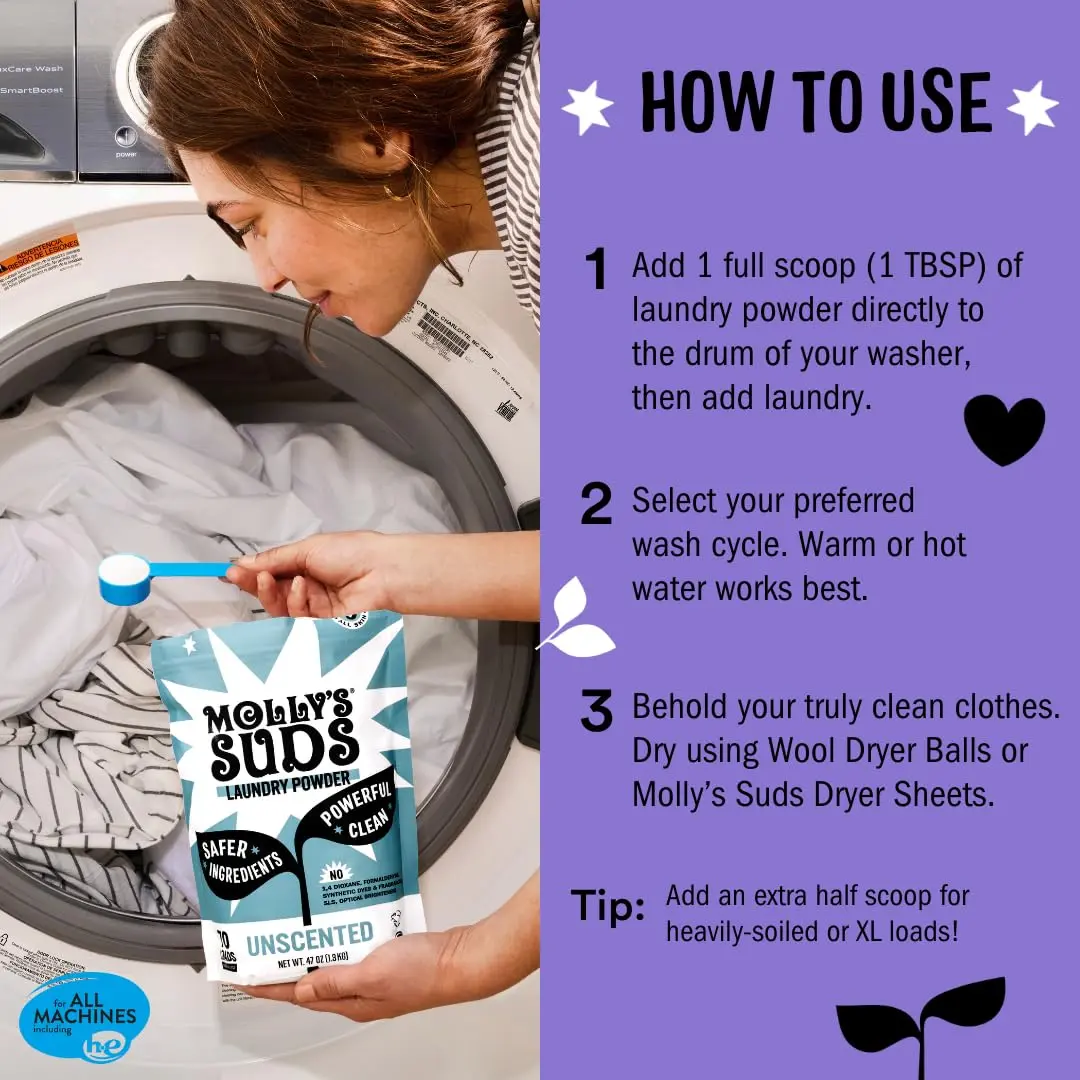 Molly's Suds Original Laundry Detergent Powder Lavender Scent 79 oz (2.24 kg) | Gentle Formula for Sensitive Skin - view 5