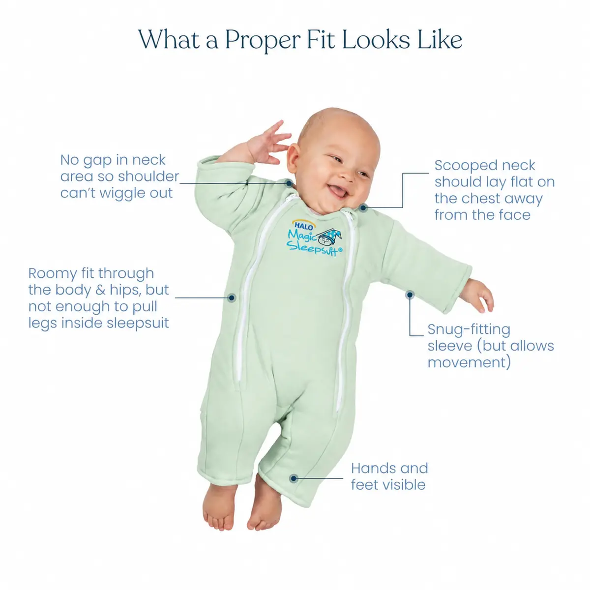 Magic Sleepsuit Large 18-21 lbs | 100% Cotton, Sage Green, Baby Sleep Transition Suit - view 7