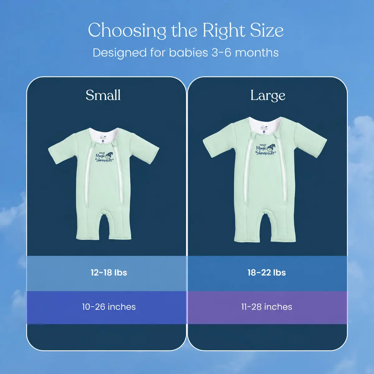 Magic Sleepsuit Large 18-21 lbs | 100% Cotton, Sage Green, Baby Sleep Transition Suit - view 3