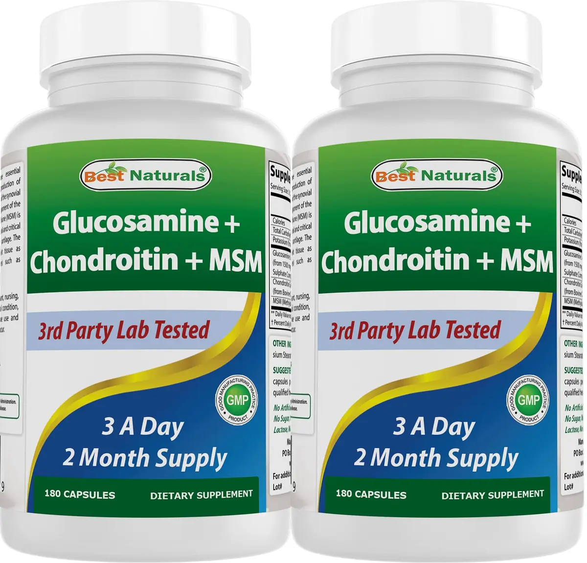 Best Naturals Glucosamine Chondroitin MSM Joint Supplements 360 Count | 2600 mg per Serving for Joint Support - main product image