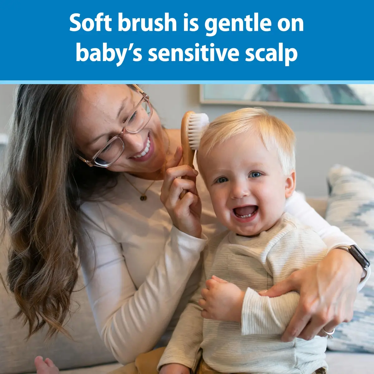 Dr. Brown's Soft and Safe Baby Brush + Comb Set | Natural Wood, Gentle Bristles for All Hair Types - view 2