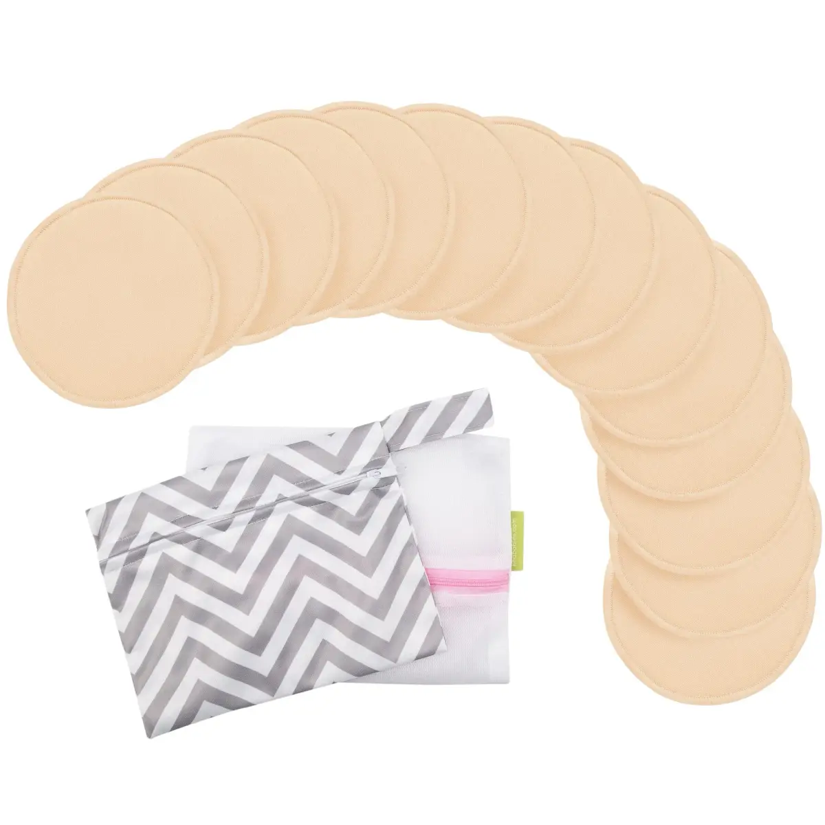 KeaBabies Reusable Nursing Pads for Breastfeeding (Bare Beige, 14-Pack, 12.2 cm) - main product image