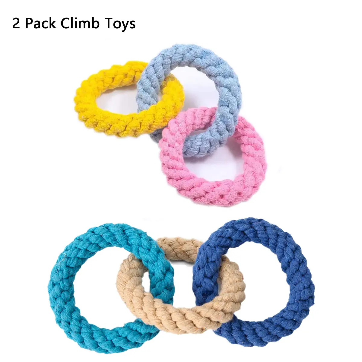 JWShang Climbing Rope Toys for Sugar Gliders & Small Pets | Vibrant, Durable, Easy to Connect, 2 Pack - view 5