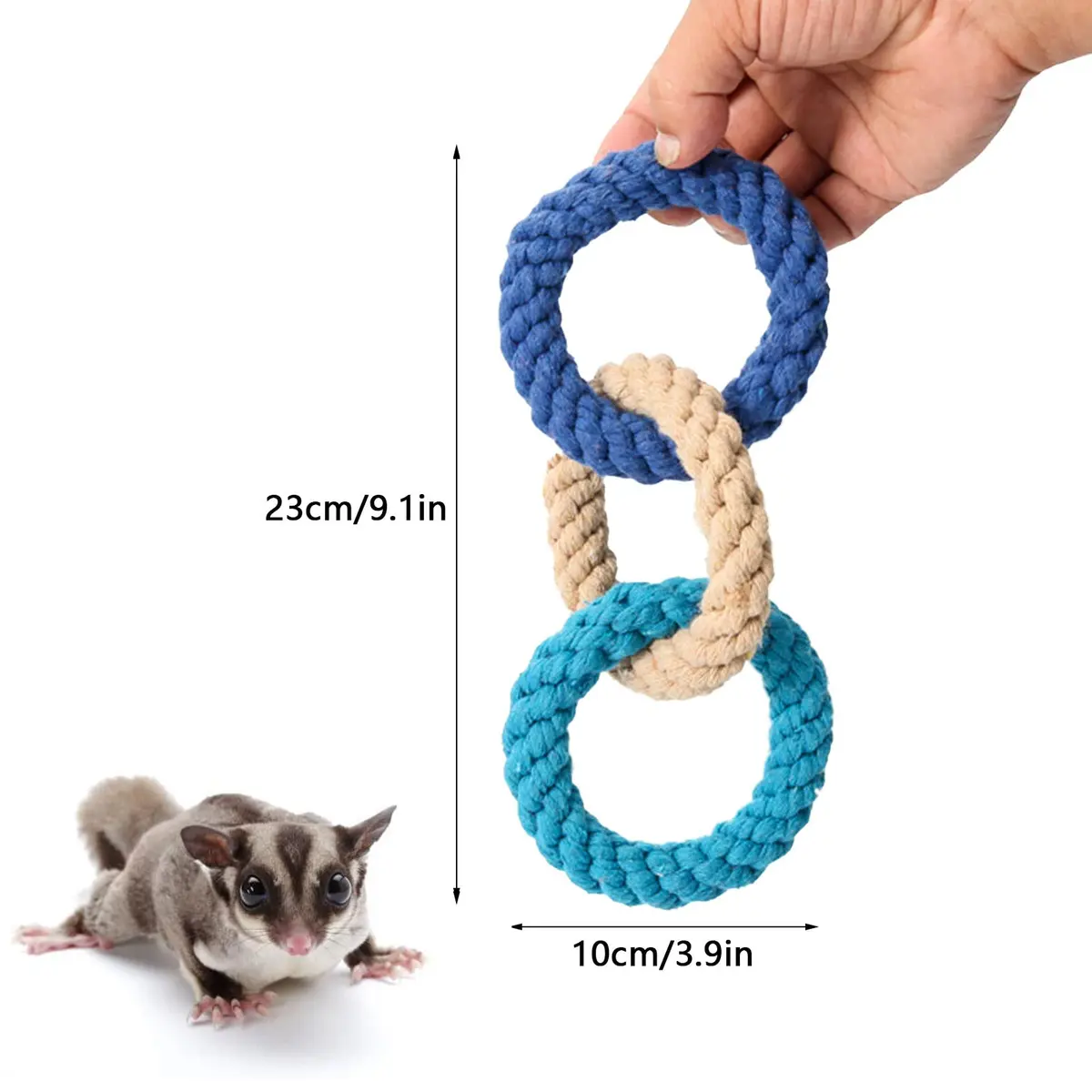 JWShang Climbing Rope Toys for Sugar Gliders & Small Pets | Vibrant, Durable, Easy to Connect, 2 Pack - view 3