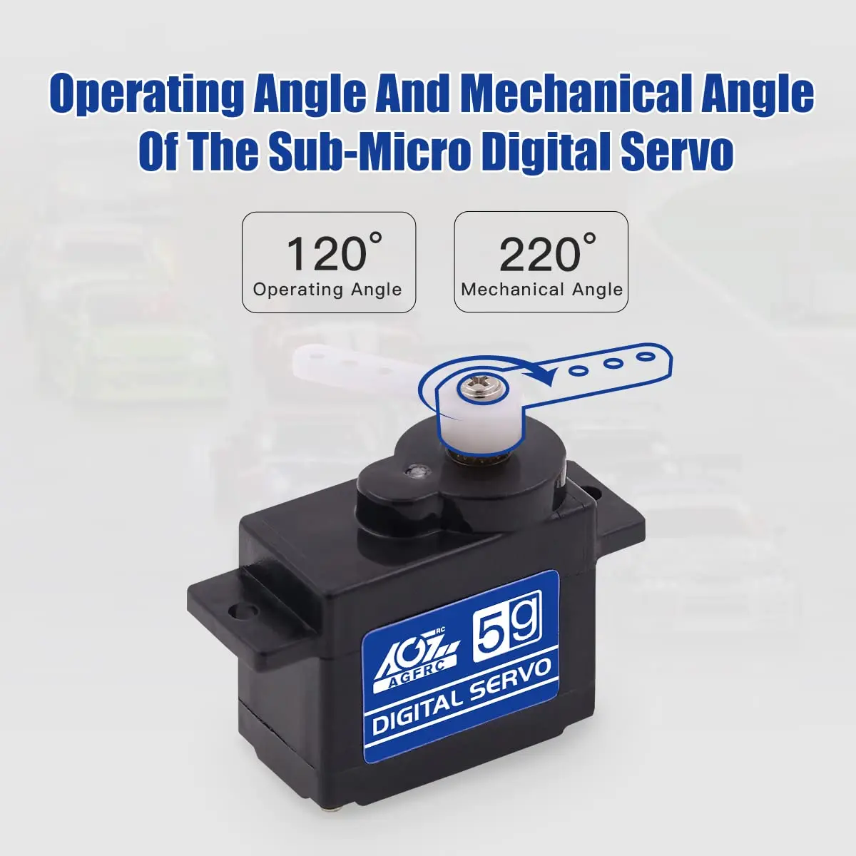 AGFRC High-Speed Sub-Micro RC Servo 8g 0.075s Metal Gear Digital Coreless for 1/28 RC Cars & Airplanes (2-Pack) - view 5