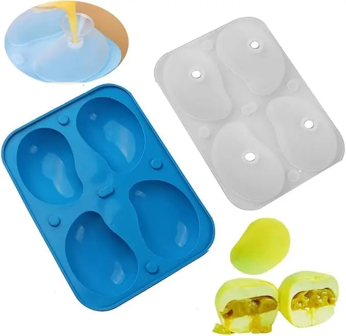 Montidey 4 Holes 3D Mango Shape Silicone Cake Mold 19.6cm (7.7in) | Food-Grade Baking & Dessert Tool - view 3