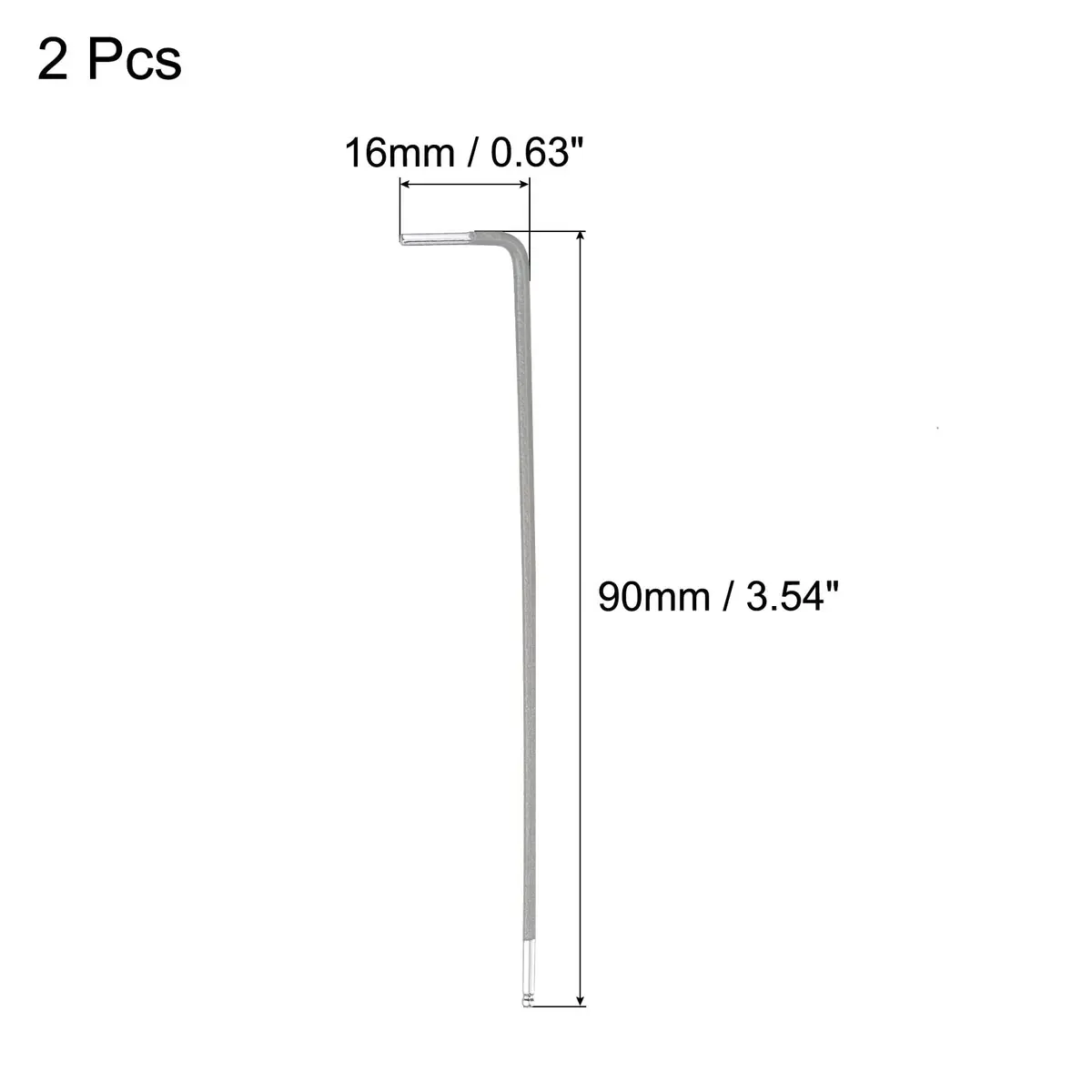 uxcell 1.5mm Ball End Hex Key Wrench, L Shaped Long Arm S2 Steel Repairing Tool 2 Pcs | Durable Alloy Steel, Confined Space Access - view 2