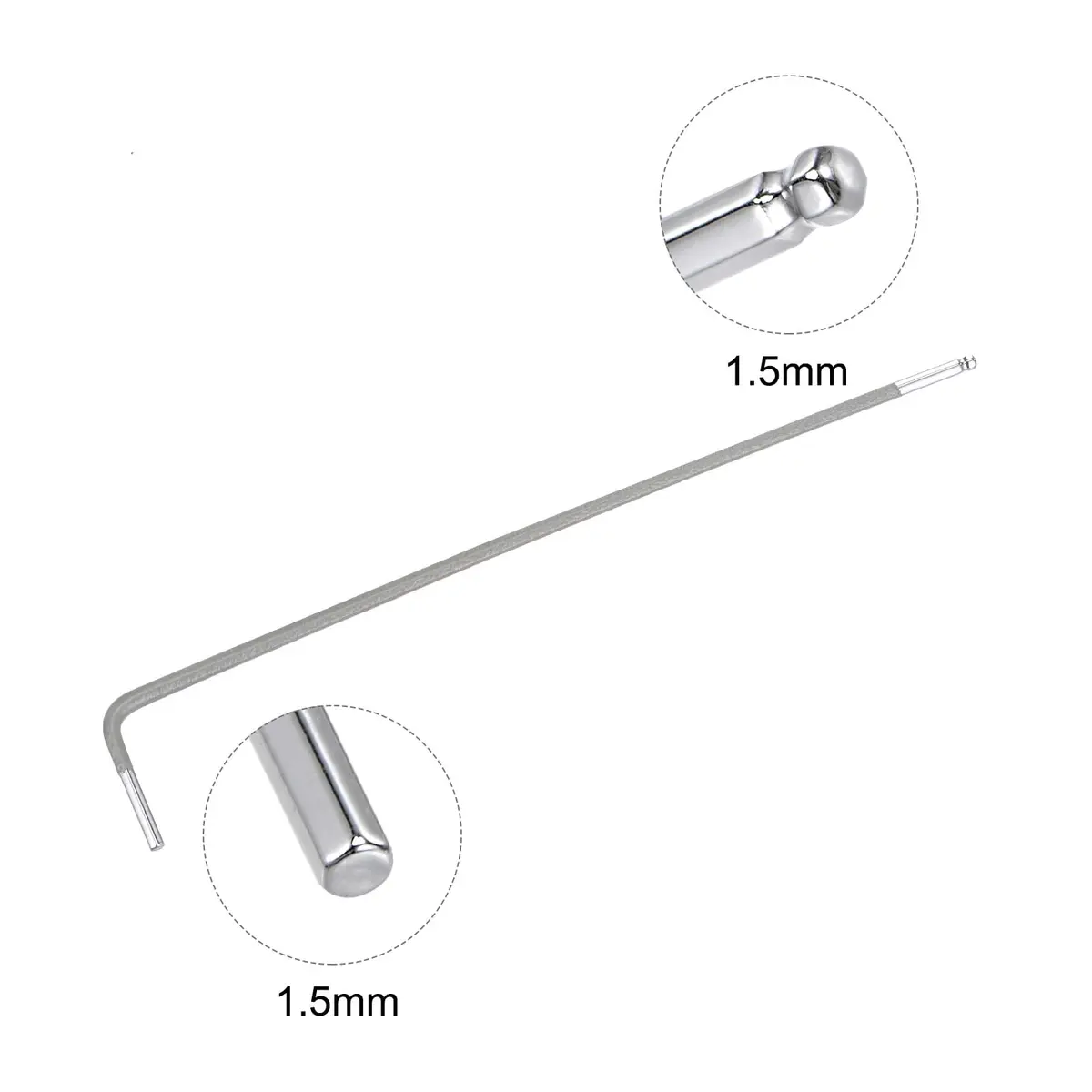uxcell 1.5mm Ball End Hex Key Wrench, L Shaped Long Arm S2 Steel Repairing Tool 2 Pcs | Durable Alloy Steel, Confined Space Access - view 3