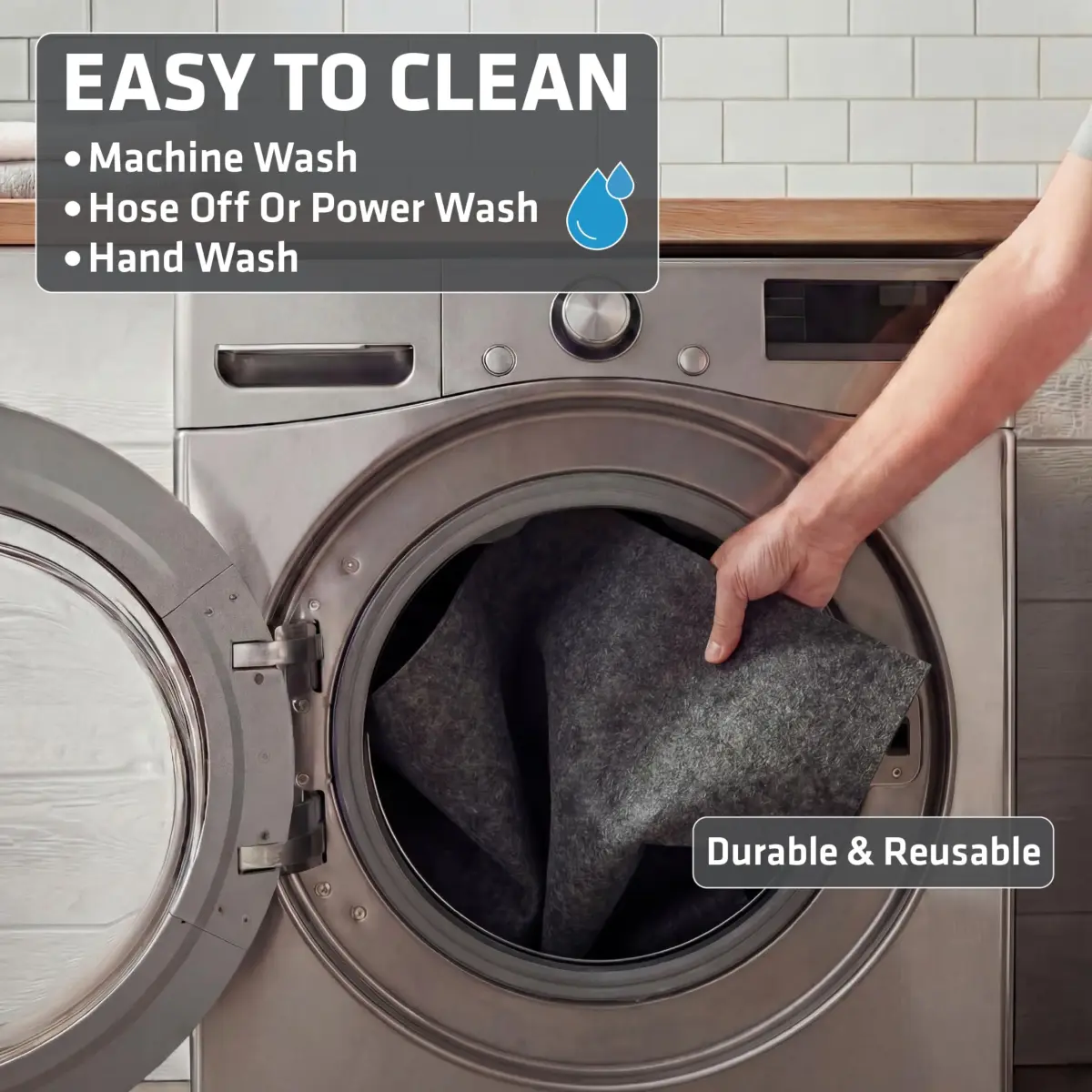 Drymate Washable Dog Pee Pads 74cm x 91cm (29"x36") | 2-Pack Charcoal Reusable Pet Training Potty Mats - view 8
