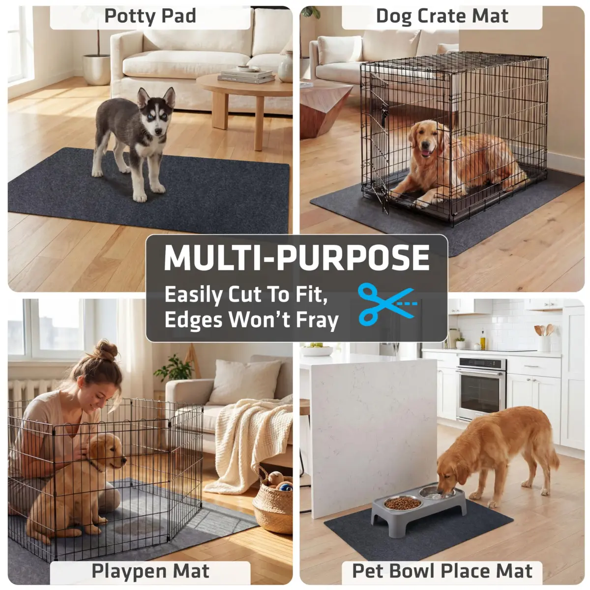 Drymate Washable Dog Pee Pads 74cm x 91cm (29"x36") | 2-Pack Charcoal Reusable Pet Training Potty Mats - view 9