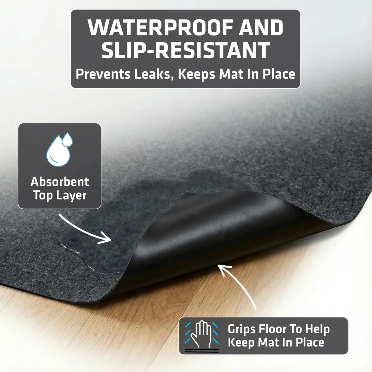 Drymate Washable Dog Pee Pads 74cm x 91cm (29"x36") | 2-Pack Charcoal Reusable Pet Training Potty Mats - view 3
