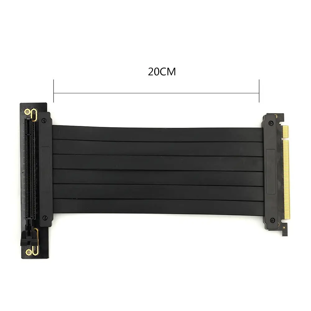 lilila-ree PCIe 3.0 x16 Riser Cable 20cm – 90 Degree Right Angle PCI-E Extension Card for GPU Vertical Mount, High Speed Flexible Graphics Card Extender for PC Gaming Case, Black - view 2