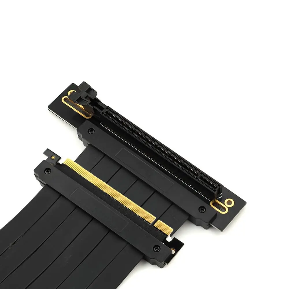 lilila-ree PCIe 3.0 x16 Riser Cable 20cm – 90 Degree Right Angle PCI-E Extension Card for GPU Vertical Mount, High Speed Flexible Graphics Card Extender for PC Gaming Case, Black - view 3