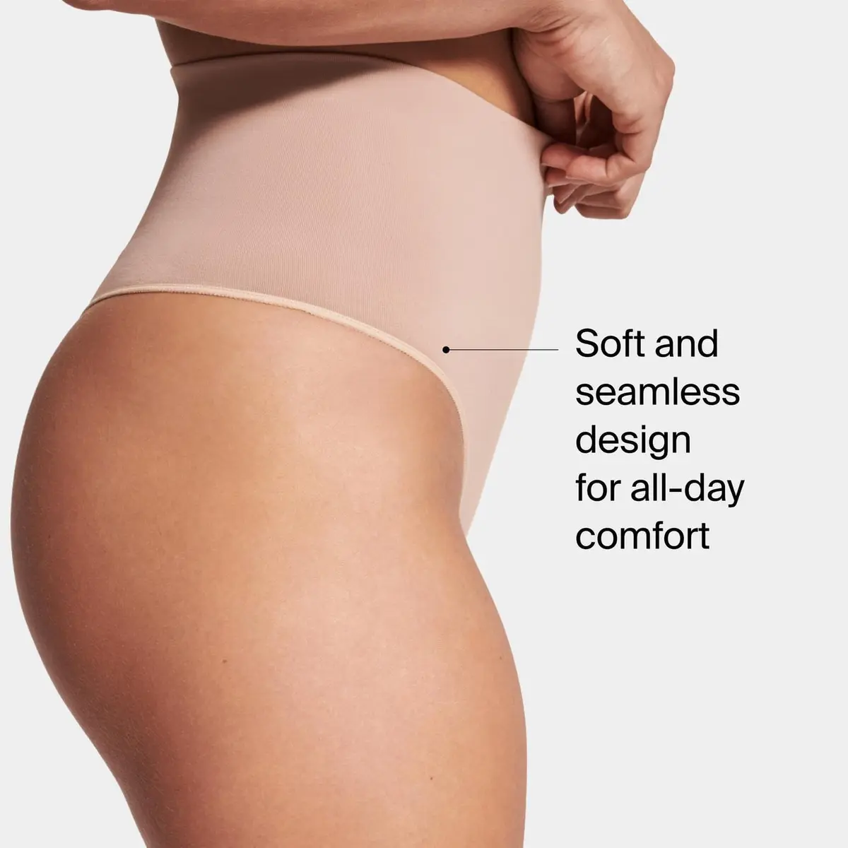 SPANXshape ExtraOrdinary Thong in Toasted Oatmeal XS | Comfortable Support & Seamless Fit - view 4