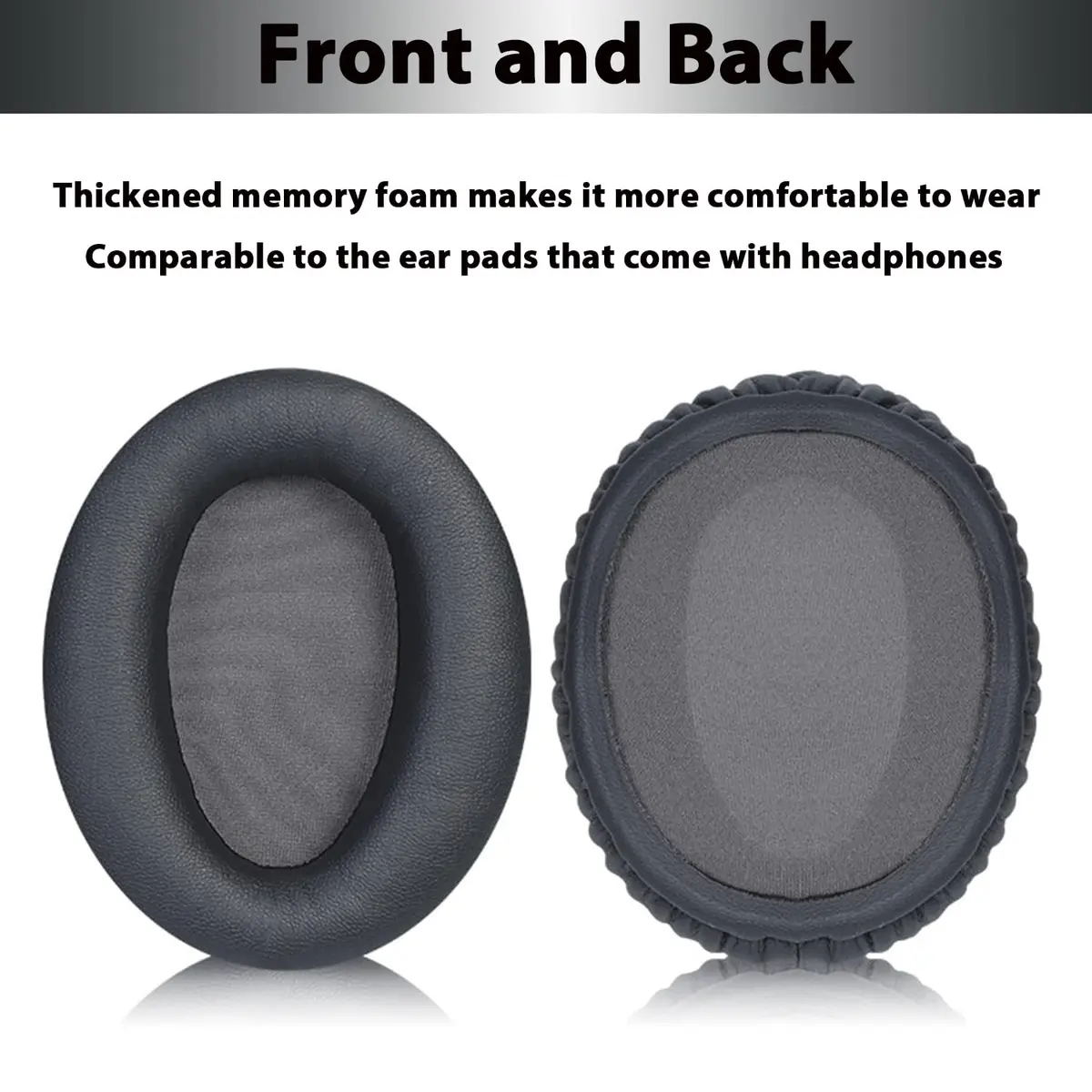 Adhiper Earpads for Sony WH-CH700N WH-CH710N WH-CH720N Headphones - Titanium Gray | Premium Protein Leather & Memory Foam Replacement - view 5